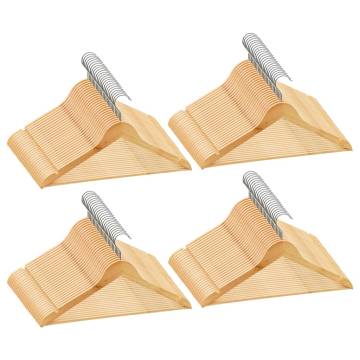 100 pcs Non-slip Hardwood Clothes Hanger Set | Durable & Sturdy