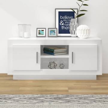 High Gloss White TV Cabinet - Stylish & Practical 102x35x45 cm