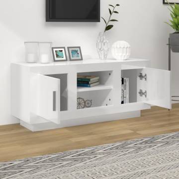 High Gloss White TV Cabinet - Stylish & Practical 102x35x45 cm