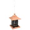 FLAMINGO Bird Feeder Silo Zulma - 22 cm Wood Black & Brown