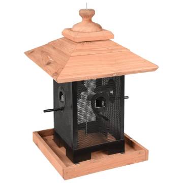 FLAMINGO Bird Feeder Silo Zulma - 22 cm Wood Black & Brown