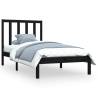 Black Solid Wood Pine Bed Frame 90x190 cm - Timeless Design