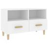 Stylish White TV Cabinet in Engineered Wood | 80x36x50 cm