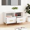 Stylish White TV Cabinet in Engineered Wood | 80x36x50 cm