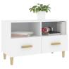 Stylish White TV Cabinet in Engineered Wood | 80x36x50 cm