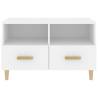 Stylish White TV Cabinet in Engineered Wood | 80x36x50 cm