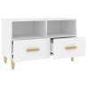 Stylish White TV Cabinet in Engineered Wood | 80x36x50 cm