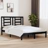 Bed Frame Black Solid Wood Pine 135x190 cm Double Colour black Size 135 x 190 cm 