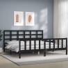 Bed Frame with Headboard Black 180x200 cm Super King Solid Wood Colour black Size 180 x 200 cm 