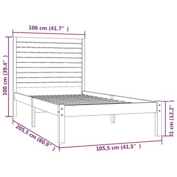 Solid Wood Bed Frame 100x200 cm - Timeless Design