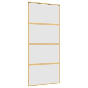 Sliding Door Gold 90x205 cm - Frosted ESG Glass & Aluminium