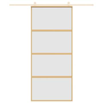 Sliding Door Gold 90x205 cm - Frosted ESG Glass & Aluminium