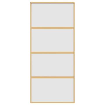 Sliding Door Gold 90x205 cm - Frosted ESG Glass & Aluminium