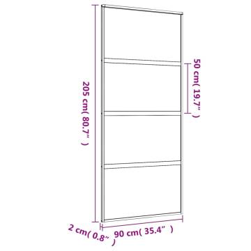 Sliding Door Gold 90x205 cm - Frosted ESG Glass & Aluminium