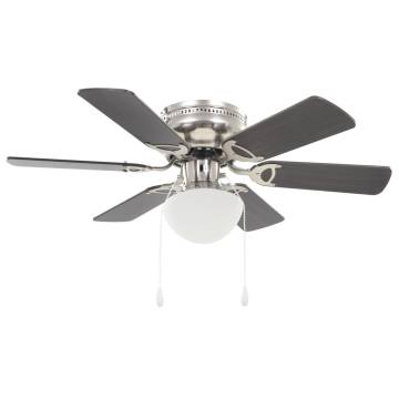 Ornate Ceiling Fan with Light 82 cm - Dark Brown Elegance