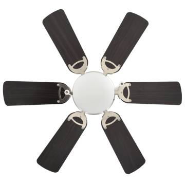 Ornate Ceiling Fan with Light 82 cm - Dark Brown Elegance