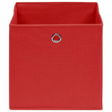 Red Fabric Storage Boxes - 10 pcs | 32x32x32 cm | Durable & Foldable