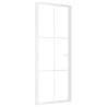 Elegant White Interior Door with ESG Glass & Aluminium - 83x201.5 cm