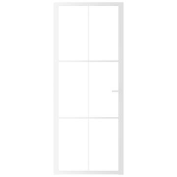 Elegant White Interior Door with ESG Glass & Aluminium - 83x201.5 cm