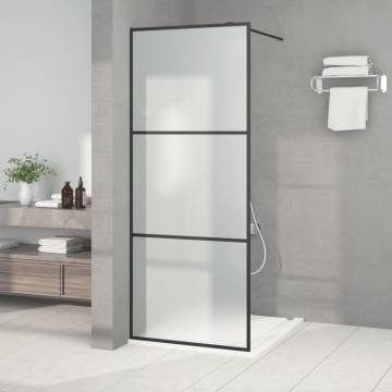 Modern Walk-in Shower Wall 80x195 cm Black ESG Glass