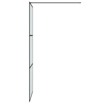 Modern Walk-in Shower Wall 80x195 cm Black ESG Glass