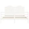 White King Size Bed Frame with Headboard - Solid Pine Wood