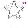 Star Christmas Light Decorations with 50 LEDs - 3 pcs