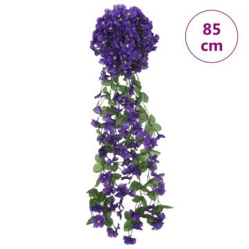 Artificial Flower Garlands 3 pcs Dark Purple - 85 cm