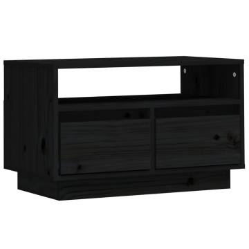 TV Cabinet Black 60x35x37 cm - Solid Wood Pine | HipoMarket