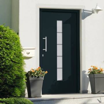 Front Door Aluminium & PVC Anthracite 110x210 cm - Hipomarket