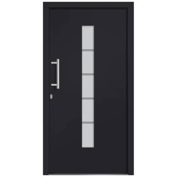 Front Door Aluminium & PVC Anthracite 110x210 cm - Hipomarket