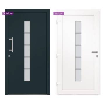 Front Door Aluminium & PVC Anthracite 110x210 cm - Hipomarket