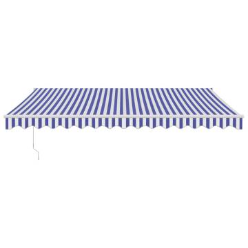 Retractable Awning Blue & White 4x3m | Durable UV Protection