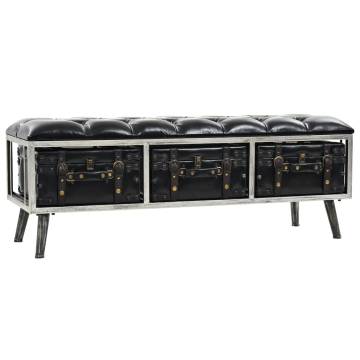 Stylish Black Storage Bench with 3 Drawers | Hipomarket