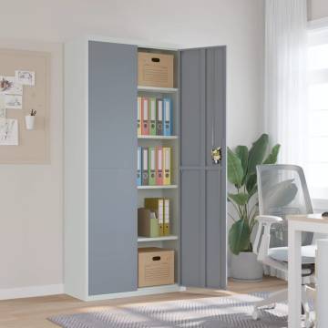 File Cabinet Light Grey & Dark Grey - 90x40x200 cm Steel