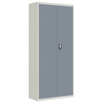 File Cabinet Light Grey & Dark Grey - 90x40x200 cm Steel