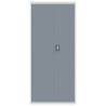 File Cabinet Light Grey & Dark Grey - 90x40x200 cm Steel