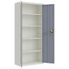 File Cabinet Light Grey & Dark Grey - 90x40x200 cm Steel