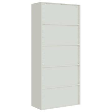 File Cabinet Light Grey & Dark Grey - 90x40x200 cm Steel