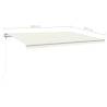 Manual Retractable Awning 5x3.5m Cream - HipoMarket UK