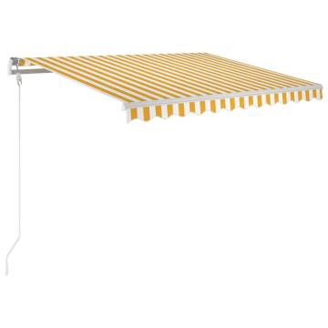 Manual Retractable Awning 350x250 cm - Yellow and White