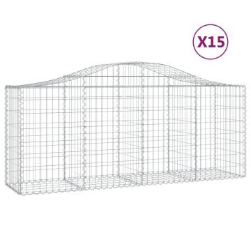 Arched Gabion Baskets - Durable 15 pcs Galvanised Iron