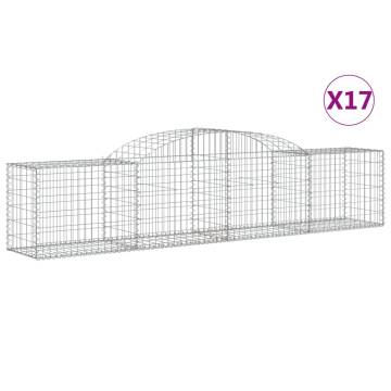 Arched Gabion Baskets 17 pcs - Durable Garden Barriers