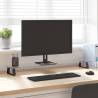 Monitor Stand Black - Tempered Glass & Metal (100x20x8 cm)