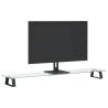 Monitor Stand Black - Tempered Glass & Metal (100x20x8 cm)