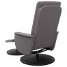 Comfortable Grey Faux Leather Massage Recliner Chair with Footstool