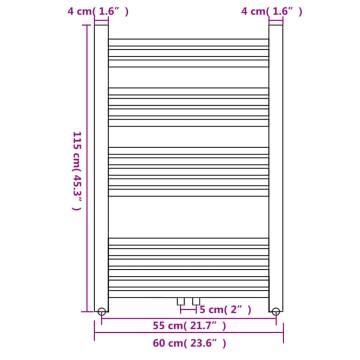 Efficient Bathroom Towel Rail Radiator 600 x 1160 mm