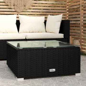 Stylish Black Garden Coffee Table | 60x60x30 cm