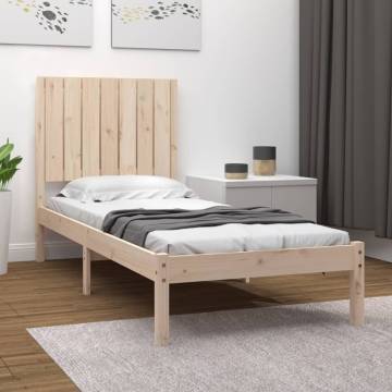 Solid Wood Bed Frame 75x190 cm Small Single | Modern Design