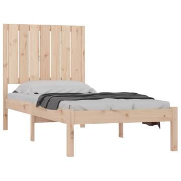 Solid Wood Bed Frame 75x190 cm Small Single | Modern Design